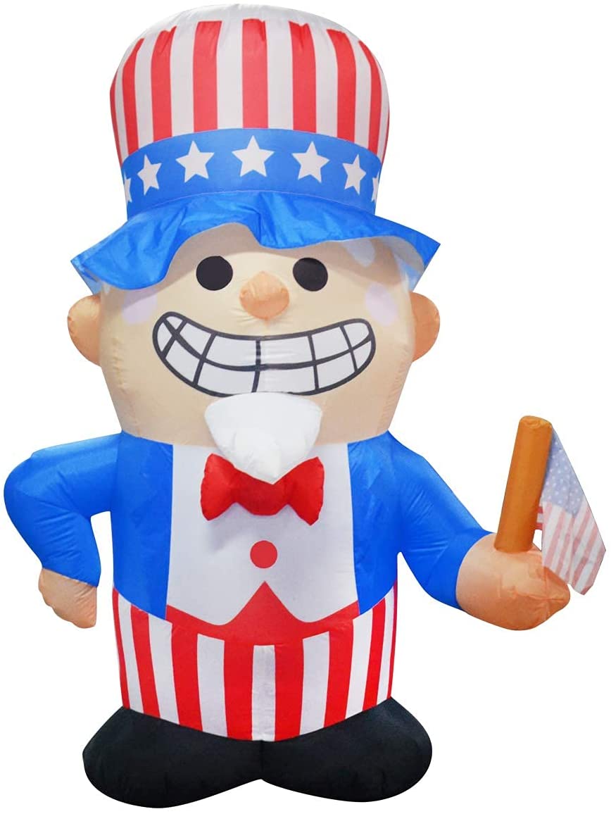 6.3 ft Tall Independence Day Inflatable Uncle Sam with Star Spangled T –  GOOSH