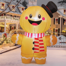 Load image into Gallery viewer, GOOSH 6.2 FT Christmas Inflatables Gingerbread Man Outdoor Decorations Blow Up Yard Gingerbread Inflatable with Built-in LEDs for Indoor Christmas Holiday Party Garden Lawn Decor
