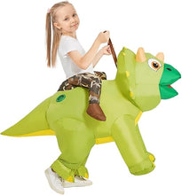 Load image into Gallery viewer, GOOSH Inflatable Dinosaur Costume Kids Triceratops Costume Halloween Dinosaur Blow up Costumes Kids Dinosaur Costumes Toddler
