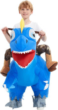 Load image into Gallery viewer, Goosh Inflatable Dinosaur Costume Kids Halloween Blow up Costumes for Boys Girls Funny Riding Air Costume for Party Cosplay
