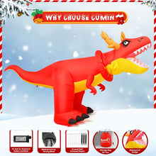 Load image into Gallery viewer, Goosh 6 FT Christmas Inflatables Outdoor Decorations Blow Up Antlers Dinosaur Inflatable with Built-in LEDs for Christmas Indoor Outdoor Yard Lawn Garden Decorations
