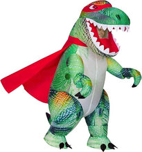 Load image into Gallery viewer, Goosh Inflatable Dinosaur Costume for Adults, Blow Up Trex Costume Dinosaur Inflatable Costume Green for Halloween Party
