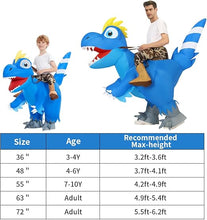 Load image into Gallery viewer, Goosh Inflatable Dinosaur Costume Kids Halloween Blow up Costumes for Boys Girls Funny Riding Air Costume for Party Cosplay
