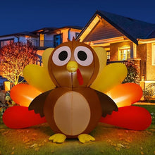 Load image into Gallery viewer, Goosh 6.7 FT Long Thanksgiving Inflatables Turkey Baby with Built-in LEDs Blow Up Yard Decoration for Holiday Party Indoor Outdoor Garden Lawn
