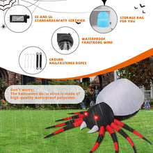 Load image into Gallery viewer, GOOSH 8 FT Halloween Inflatable Spider Outdoor Decoration with Magic Light Blow Up Yard Inflatables Holiday Inflatables for Outdoor Yard Garden Lawn Decor
