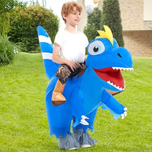 Load image into Gallery viewer, Goosh Inflatable Dinosaur Costume Kids Halloween Blow up Costumes for Boys Girls Funny Riding Air Costume for Party Cosplay
