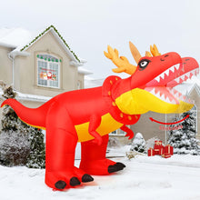 Load image into Gallery viewer, Goosh 6 FT Christmas Inflatables Outdoor Decorations Blow Up Antlers Dinosaur Inflatable with Built-in LEDs for Christmas Indoor Outdoor Yard Lawn Garden Decorations
