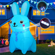 Load image into Gallery viewer, GOOSH 5 FT Easter Inflatables Bunny Outdoor Decorations Blow UP Yard Blue Rabbit for Party Garden Lawn Indoor Outdoor Decor
