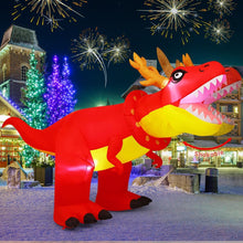 Load image into Gallery viewer, Goosh 6 FT Christmas Inflatables Outdoor Decorations Blow Up Antlers Dinosaur Inflatable with Built-in LEDs for Christmas Indoor Outdoor Yard Lawn Garden Decorations
