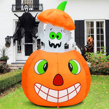 Load image into Gallery viewer, 5FT Animated Halloween Inflatable Ghost in a Pumpkin
