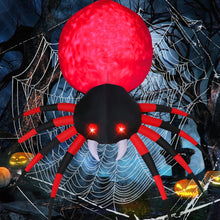 Load image into Gallery viewer, GOOSH 8 FT Halloween Inflatable Spider Outdoor Decoration with Magic Light Blow Up Yard Inflatables Holiday Inflatables for Outdoor Yard Garden Lawn Decor
