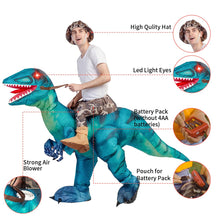 Load image into Gallery viewer, GOOSH Inflatable Dinosaur Costume for Adult Halloween Costume Women Man Funny Blow up Costume for Halloween Party Cosplay
