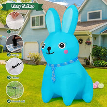 Load image into Gallery viewer, GOOSH 5 FT Easter Inflatables Bunny Outdoor Decorations Blow UP Yard Blue Rabbit for Party Garden Lawn Indoor Outdoor Decor
