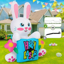 Load image into Gallery viewer, 5.2FT Inflatable Rabbit Holding Happy Easter Sign
