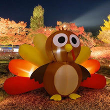 Load image into Gallery viewer, Goosh 6.7 FT Long Thanksgiving Inflatables Turkey Baby with Built-in LEDs Blow Up Yard Decoration for Holiday Party Indoor Outdoor Garden Lawn
