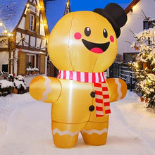 Load image into Gallery viewer, GOOSH 6.2 FT Christmas Inflatables Gingerbread Man Outdoor Decorations Blow Up Yard Gingerbread Inflatable with Built-in LEDs for Indoor Christmas Holiday Party Garden Lawn Decor
