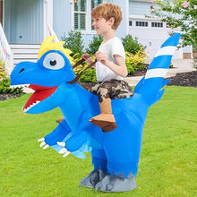 Load image into Gallery viewer, Goosh Inflatable Dinosaur Costume Kids Halloween Blow up Costumes for Boys Girls Funny Riding Air Costume for Party Cosplay
