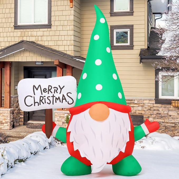 6FT Merry Christmas Gnome Inflatable