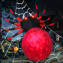 Load image into Gallery viewer, GOOSH 8 FT Halloween Inflatable Spider Outdoor Decoration with Magic Light Blow Up Yard Inflatables Holiday Inflatables for Outdoor Yard Garden Lawn Decor
