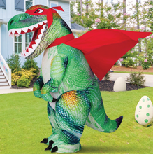 Load image into Gallery viewer, Goosh Inflatable Dinosaur Costume for Adults, Blow Up Trex Costume Dinosaur Inflatable Costume Green for Halloween Party
