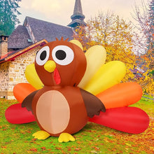 Load image into Gallery viewer, Goosh 6.7 FT Long Thanksgiving Inflatables Turkey Baby with Built-in LEDs Blow Up Yard Decoration for Holiday Party Indoor Outdoor Garden Lawn
