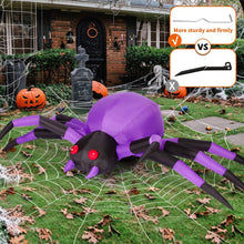 Load image into Gallery viewer, 9FT Purple Lite-up Spider Inflatable
