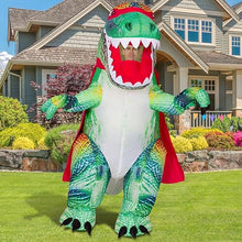 Load image into Gallery viewer, Goosh Inflatable Dinosaur Costume for Adults, Blow Up Trex Costume Dinosaur Inflatable Costume Green for Halloween Party
