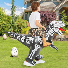 Load image into Gallery viewer, GOOSH Inflatable Dinosaur Costume Kids Ride-on Inflatables Blow Up Dino Costume Skeleton Funny Dress for Halloween Party
