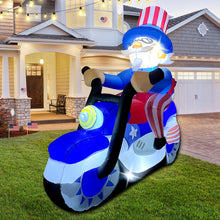 Load image into Gallery viewer, GOOSH 6 FT Width 4th of July Patriotic Inflatable Decorations Uncle Sam Blow Up Yard with LED Lights for Holiday Party Independence Day Memorial Day Decor
