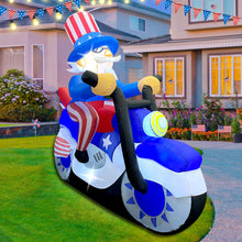 Load image into Gallery viewer, GOOSH 6 FT Width 4th of July Patriotic Inflatable Decorations Uncle Sam Blow Up Yard with LED Lights for Holiday Party Independence Day Memorial Day Decor
