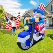 Load image into Gallery viewer, GOOSH 6 FT Width 4th of July Patriotic Inflatable Decorations Uncle Sam Blow Up Yard with LED Lights for Holiday Party Independence Day Memorial Day Decor
