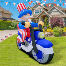 Load image into Gallery viewer, GOOSH 6 FT Width 4th of July Patriotic Inflatable Decorations Uncle Sam Blow Up Yard with LED Lights for Holiday Party Independence Day Memorial Day Decor
