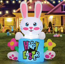 Load image into Gallery viewer, 5.2FT Inflatable Rabbit Holding Happy Easter Sign
