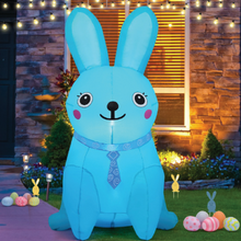 Load image into Gallery viewer, GOOSH 5 FT Easter Inflatables Bunny Outdoor Decorations Blow UP Yard Blue Rabbit for Party Garden Lawn Indoor Outdoor Decor
