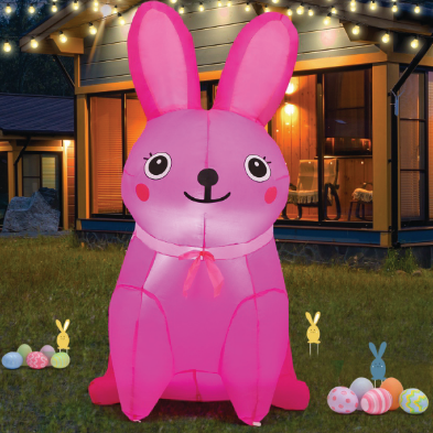 8 FT Easter online Inflatables Outdoor Decorations Bunny Holding Sign