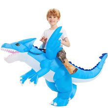 Load image into Gallery viewer, GOOSH Inflatable Dinosaur Costume Kids Halloween Blow up Costumes for Boys Girls Funny Riding Ice Dragon Air Costume for Party Cosplay
