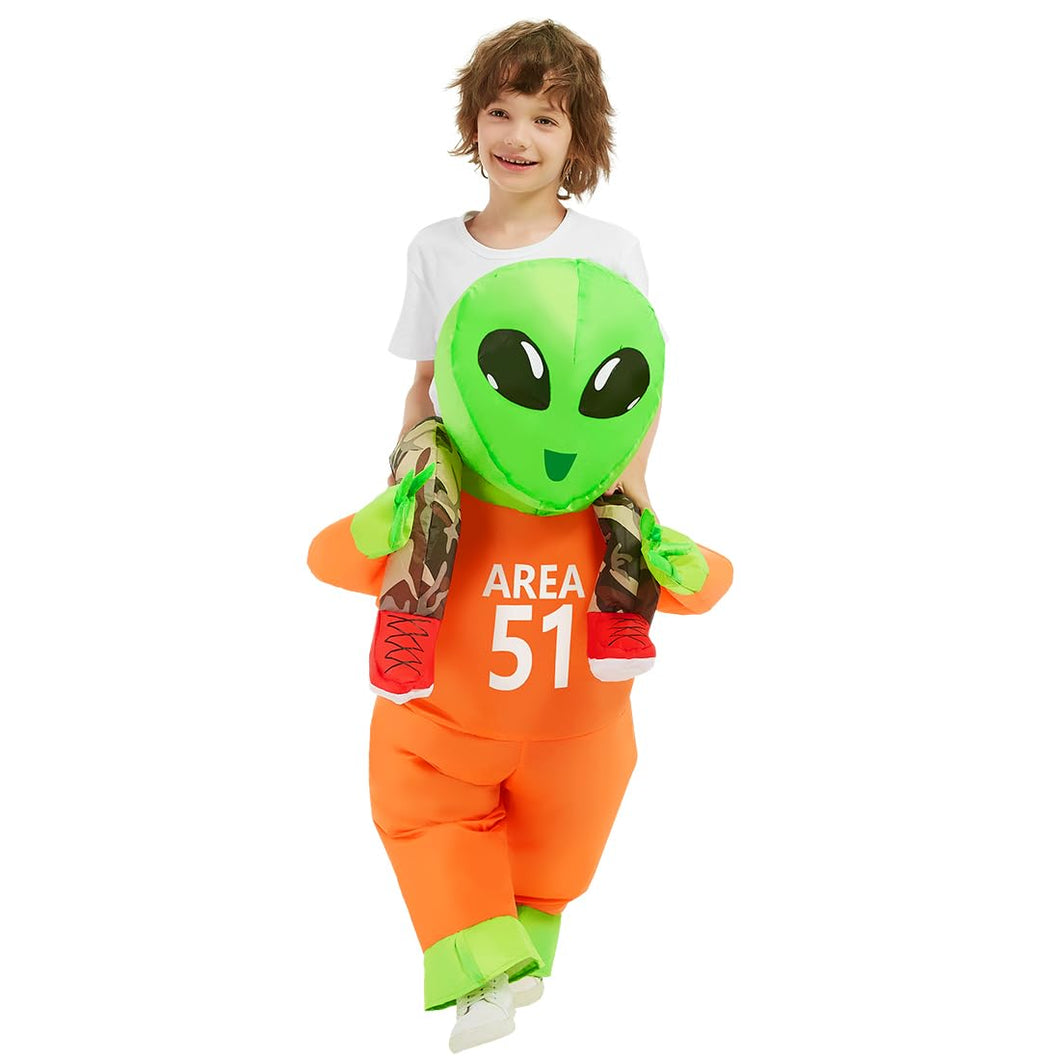 GOOSH Inflatable Costume for Kids Alien Costume Boys Girls Funny Blow up Halloween Costume for Halloween Fancy Party Cosplay