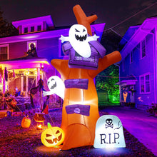 Load image into Gallery viewer, GOOSH 9 FT Halloween Inflatables Tree Outdoor Decorations Blow Up Yard Huge Tree with Pumpkin Tombstone with Built-in LEDs for Garden Lawn Indoor Party Decor
