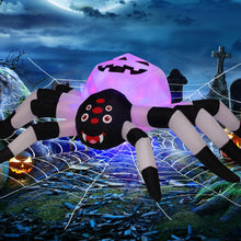 Load image into Gallery viewer, GOOSH 5FT Width Halloween Inflatables Outdoor Decorations Spider with Magic Light Broke Out from Window, Blow Up Yard Decorations with LED Lights for Party Yard Garden Lawn
