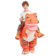 Load image into Gallery viewer, GOOSH Inflatable Dinosaur Costume Kids 48IN Halloween Blow up Costumes for Boys Girls Funny Riding T Rex Air Costume for Party Cosplay
