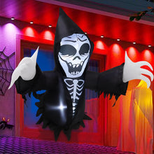 Load image into Gallery viewer, GOOSH 4.2 FT Halloween Inflatables Grim Reaper Broke Out from Window Outdoor Decorations Blow Up with Built-in LEDs for Halloween Party Indoor, Outdoor, Yard, Garden Decor
