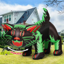 Load image into Gallery viewer, GOOSH 7 FT Halloween Inflatables Cat Outdoor Decorations Blow Up Yard Cat with Shakable Head with Built-in LEDs for Indoor Party Garden Lawn Decor
