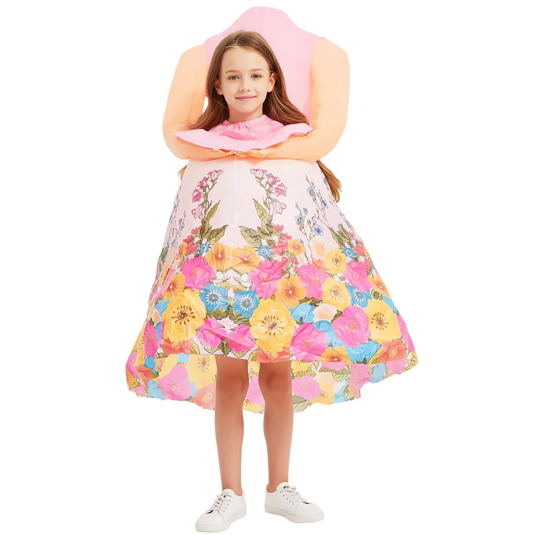 GOOSH Inflatable Headless Costume for Kids Halloween Dresses Costume Girls 48IN Funny Blow up Costume for Halloween Party Cosplay