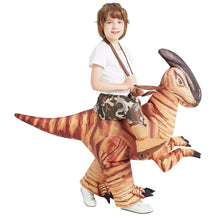 Load image into Gallery viewer, GOOSH Dinosaur Costume for Kids Halloween Costume Original Inflatable Dinosaur Blow Up Costumes for Halloween Holiday Party Cosplay Unisex 48INCH
