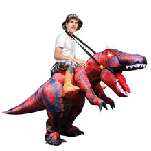 Load image into Gallery viewer, GOOSH Inflatable Dinosaur Costume Adults Halloween Blow up Costumes for Men Women Riding T Rex Air Costume for Party Cosplay
