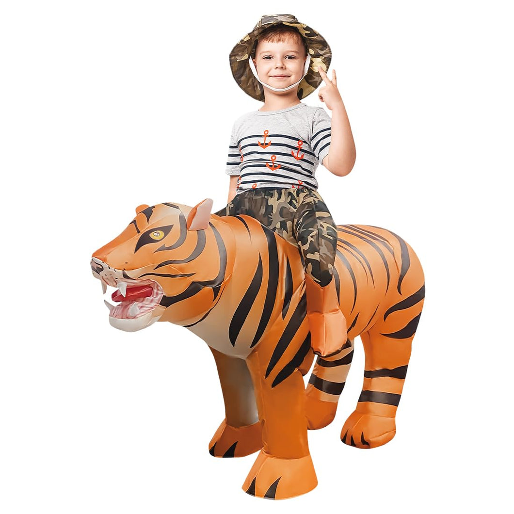 GOOSH Inflatable Tiger Costume for Kids Halloween Costumes Boys Girls Funny Blow up Costume for Halloween Party Cosplay