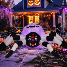 Load image into Gallery viewer, GOOSH 5FT Width Halloween Inflatables Outdoor Decorations Spider with Magic Light Broke Out from Window, Blow Up Yard Decorations with LED Lights for Party Yard Garden Lawn
