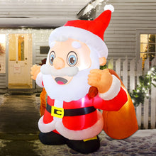 Load image into Gallery viewer, GOOSH 6.5 FT Santa Claus Christmas Inflatables Outdoor Decoration, Blow up Santa Decor with Big Bag, Built-in LED Lights for Garden Patio Lawn Home Indoor Holiday Party
