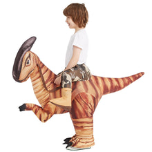 Load image into Gallery viewer, GOOSH Dinosaur Costume for Kids Halloween Costume Original Inflatable Dinosaur Blow Up Costumes for Halloween Holiday Party Cosplay Unisex 48INCH
