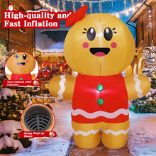 Load image into Gallery viewer, GOOSH 6.7 FT Christmas Inflatables Gingerbread Outdoor Decorations Blow Up Yard Gingerbread Man Inflatable with Built-in LEDs for Indoor Christmas Holiday Party Garden Lawn Decor
